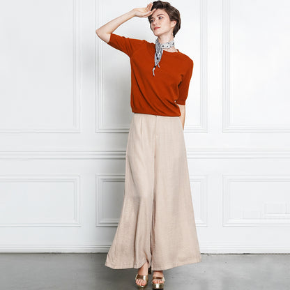 Jullian Executive Rib-Knit Blouse with scarf