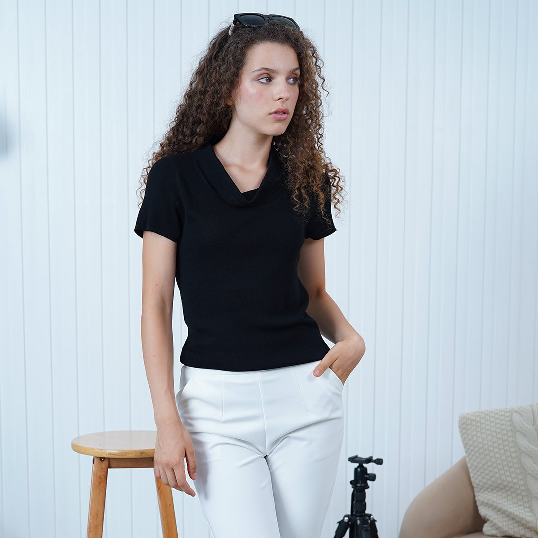 Desiree Cowl Neck Knit Blouse