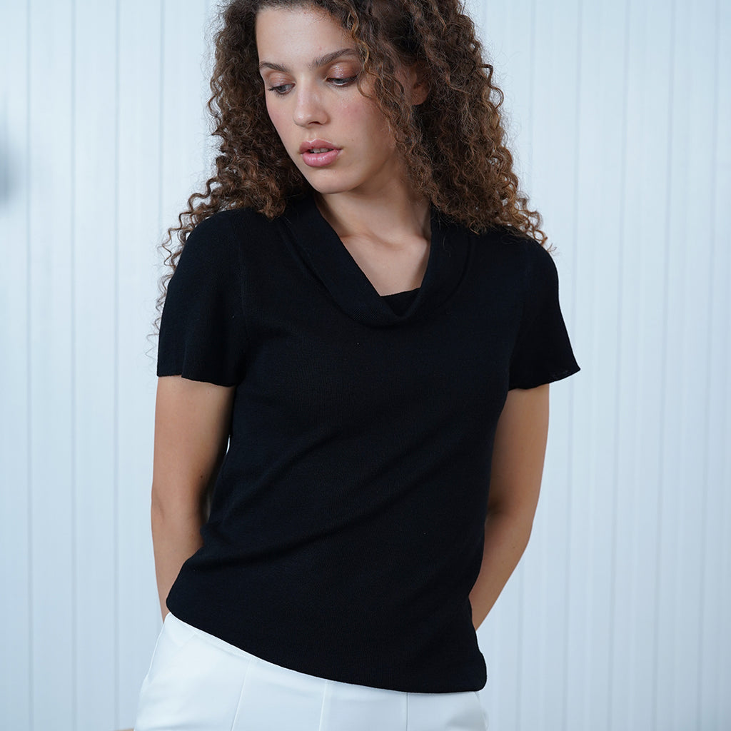 Desiree Cowl Neck Knit Blouse