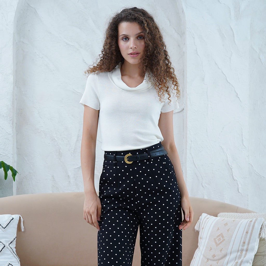 Desiree Cowl Neck Knit Blouse