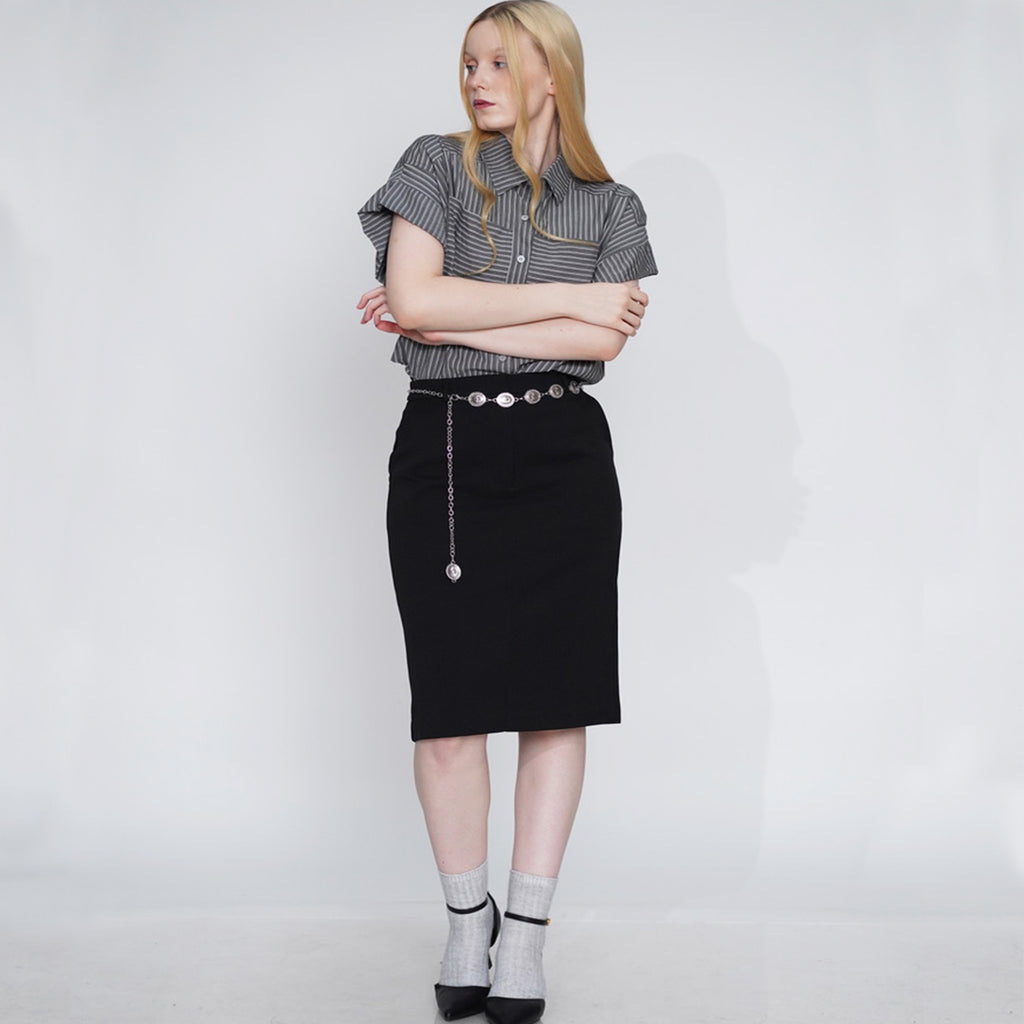 Haven Striped Cropped Button-Down