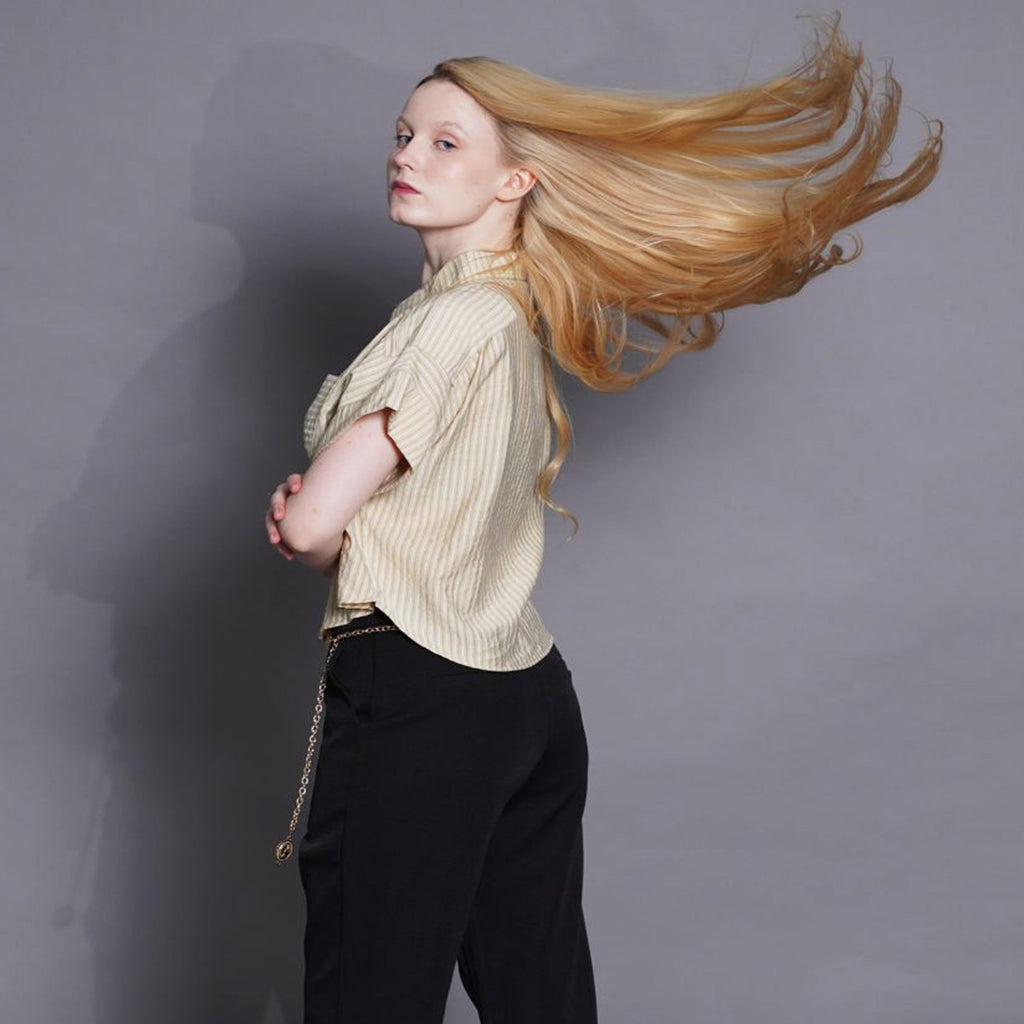 Haven Striped Cropped Button-Down