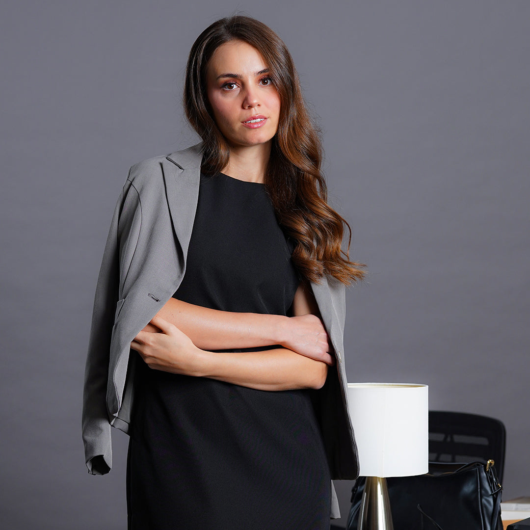 Lucille Tailored Mixed-Metal Button Blazer