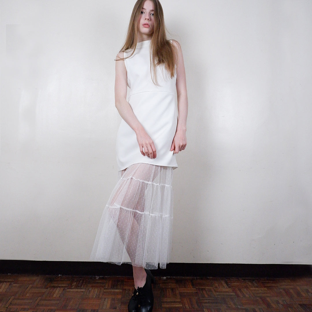 Elvie Layered Mesh Panel Dress