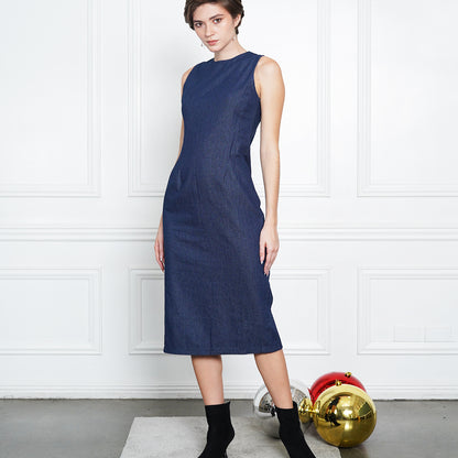 Gianna Sleek Denim Sheath Dress