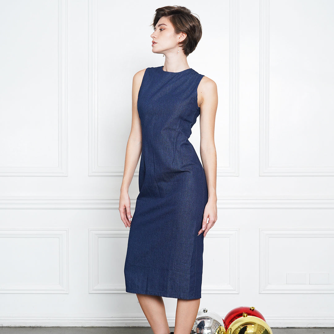 Gianna Sleek Denim Sheath Dress