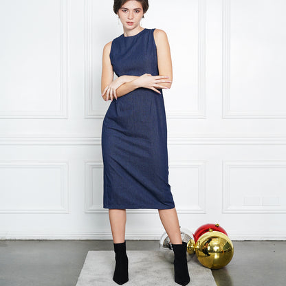 Gianna Sleek Denim Sheath Dress