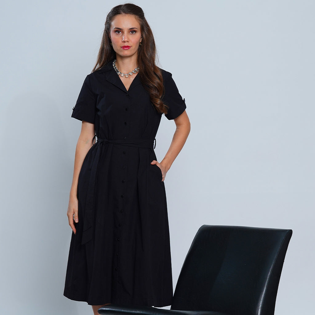 Lucy Executive Notched Collar Midi Dress
