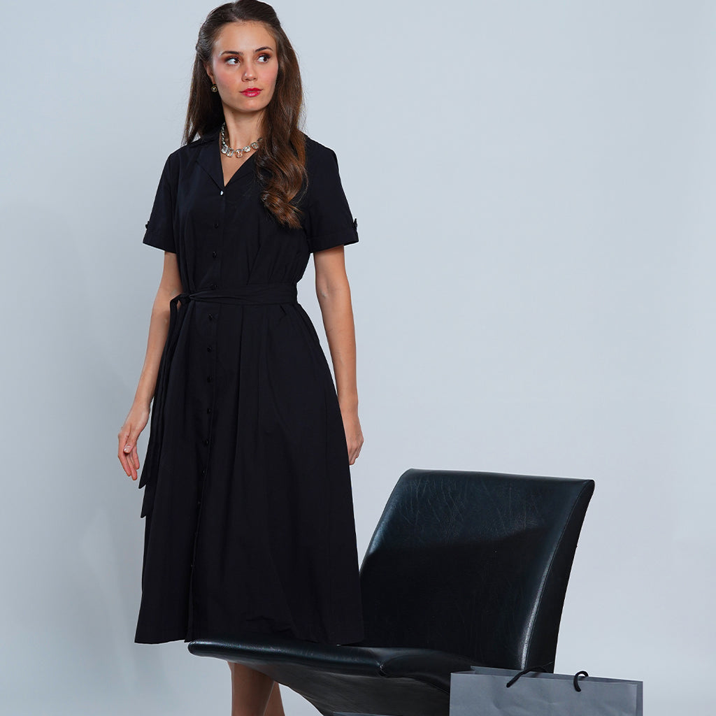 Lucy Executive Notched Collar Midi Dress