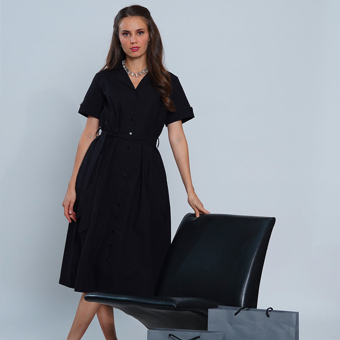 Lucy Executive Notched Collar Midi Dress