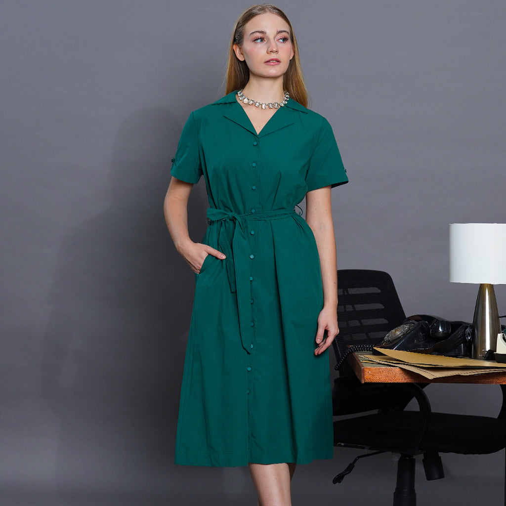 Lucy Executive Notched Collar Midi Dress