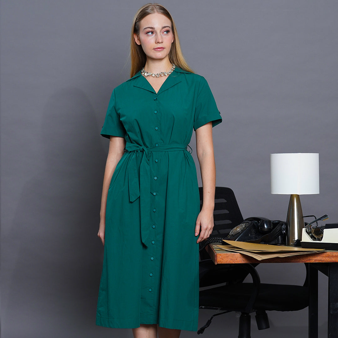 Lucy Executive Notched Collar Midi Dress