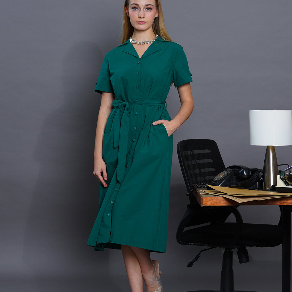 Lucy Executive Notched Collar Midi Dress
