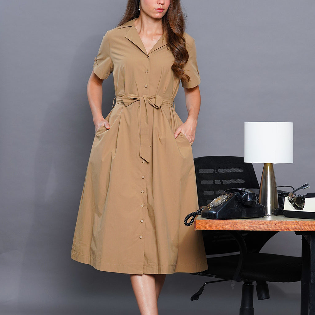 Lucy Executive Notched Collar Midi Dress