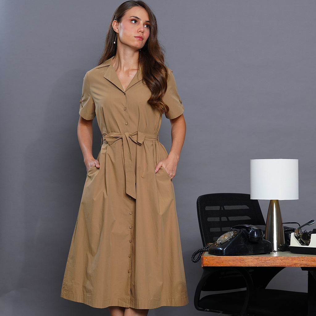 Lucy Executive Notched Collar Midi Dress