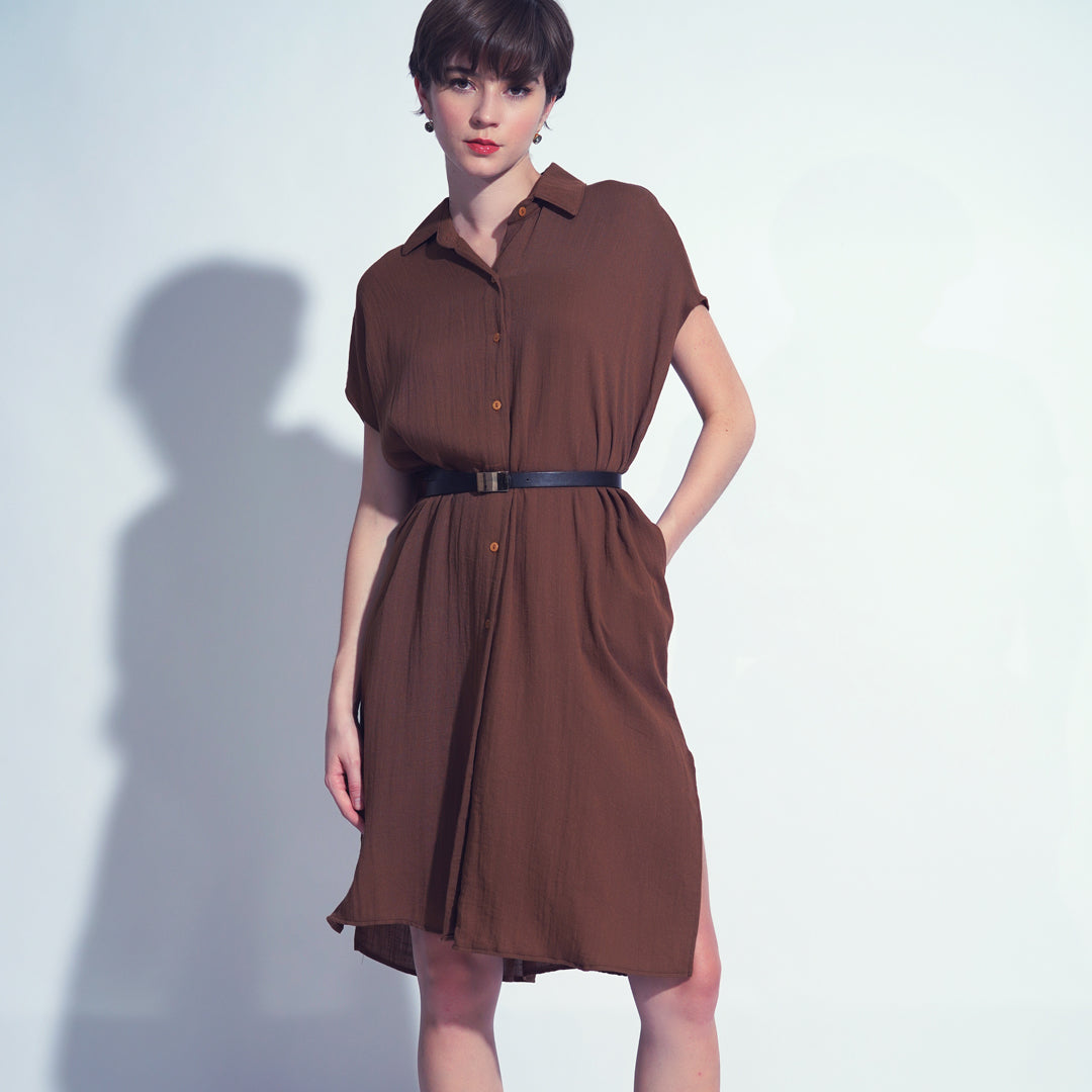 Cyl Button-down Linen Shirt Dress