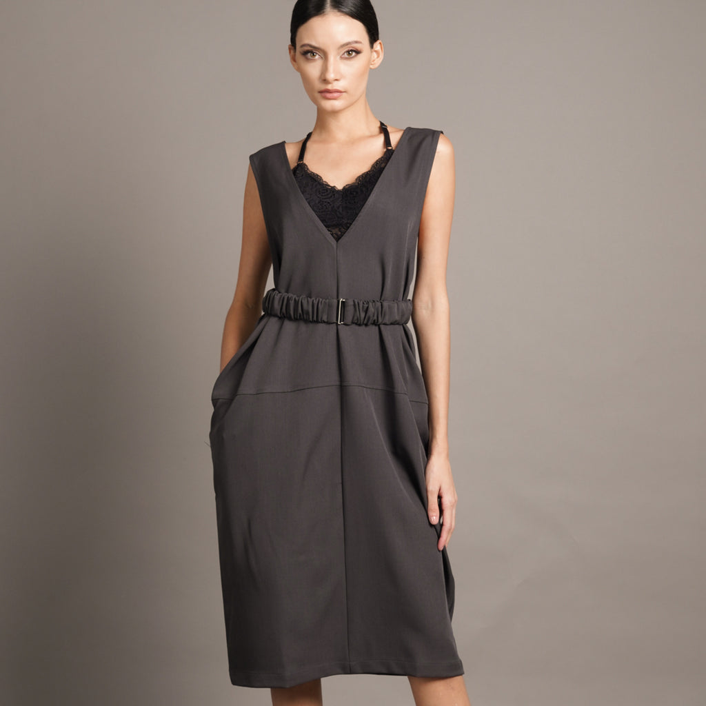 Juliet V-neck Belted Dress