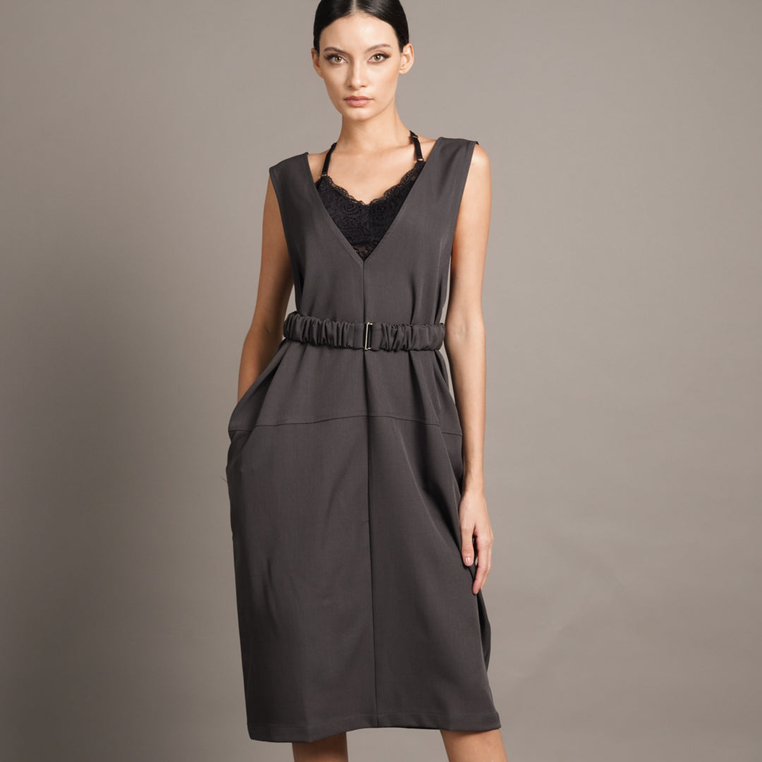 Juliet V-neck Belted Dress