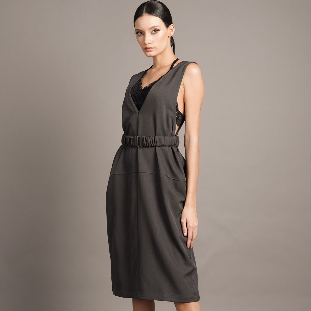 Juliet V-neck Belted Dress