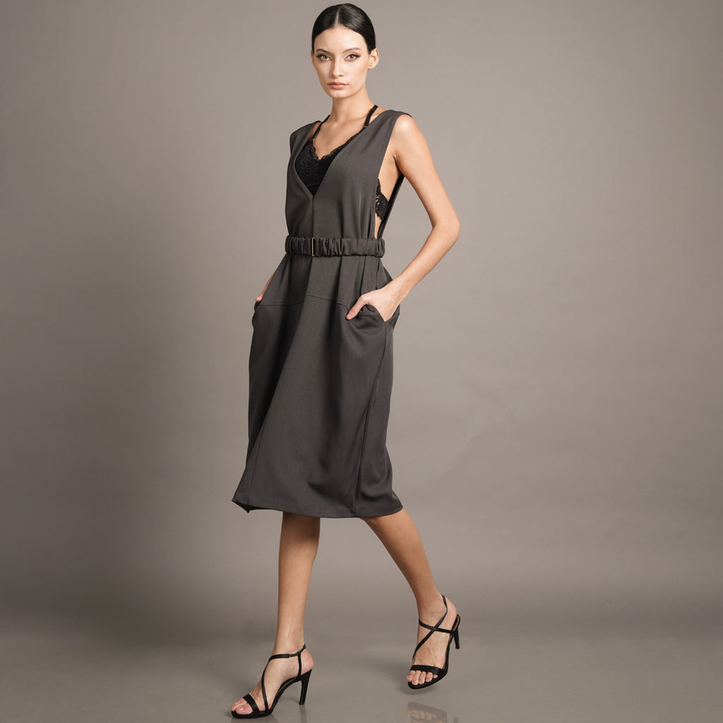 Juliet V-neck Belted Dress