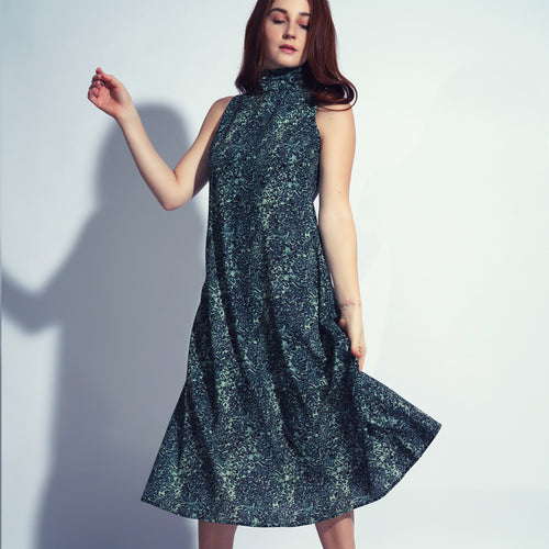 Brea Sleeveless High Neck Midi Dress