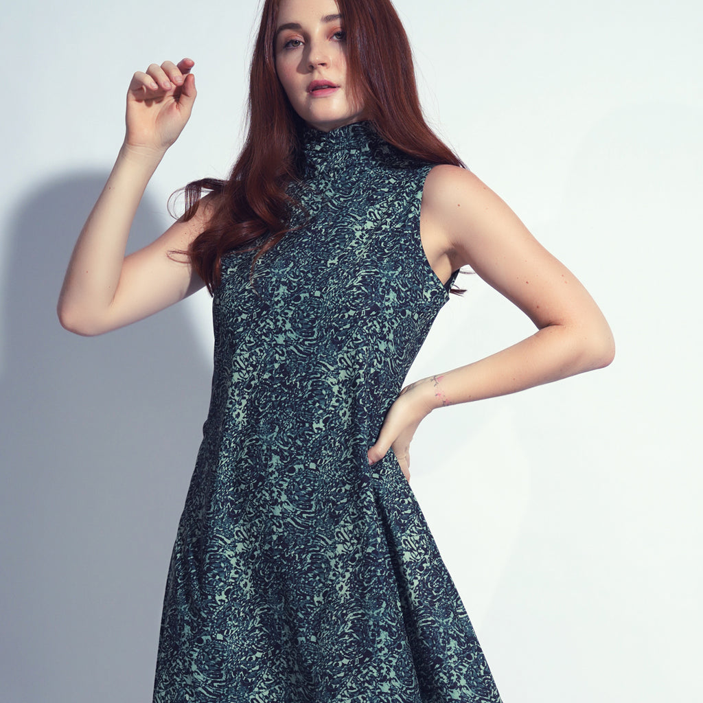 Brea Sleeveless High Neck Midi Dress