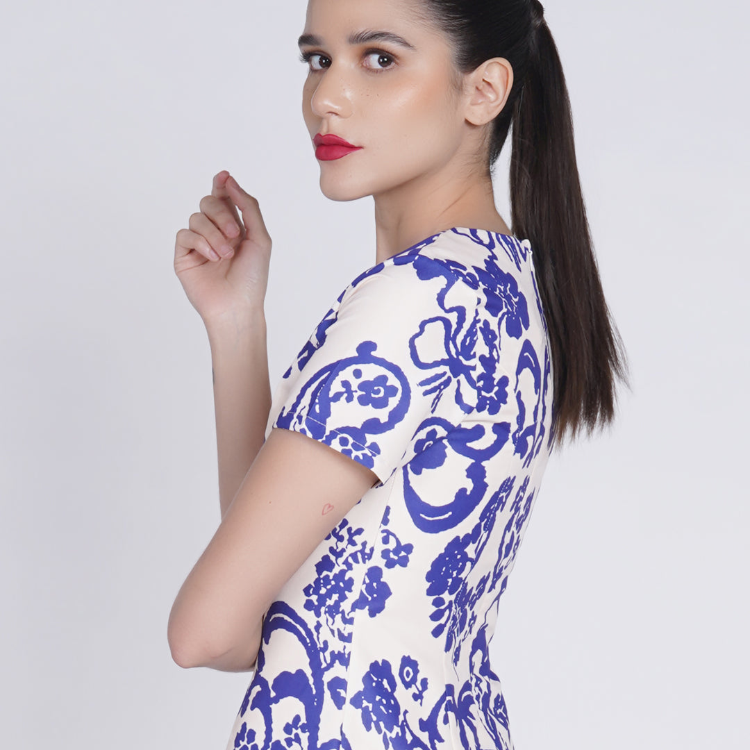 Lior Fit and Flare Printed Dress