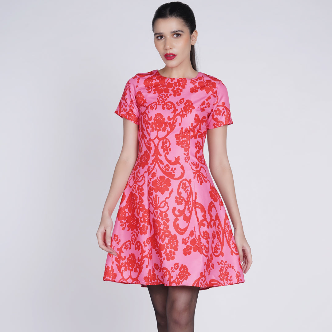 Lior Fit and Flare Printed Dress