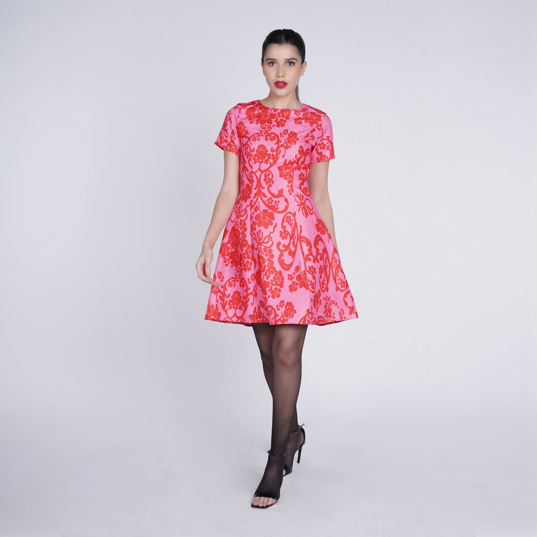 Lior Fit and Flare Printed Dress