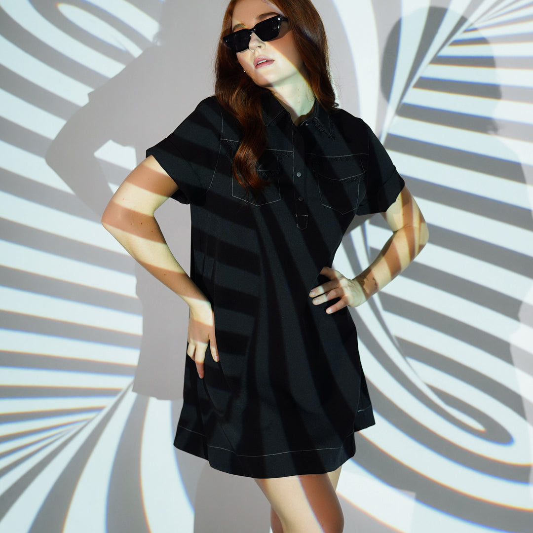 Beanne A-Line Dress w/ Lace Piping