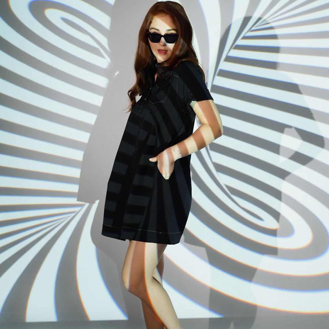 Beanne A-Line Dress w/ Lace Piping