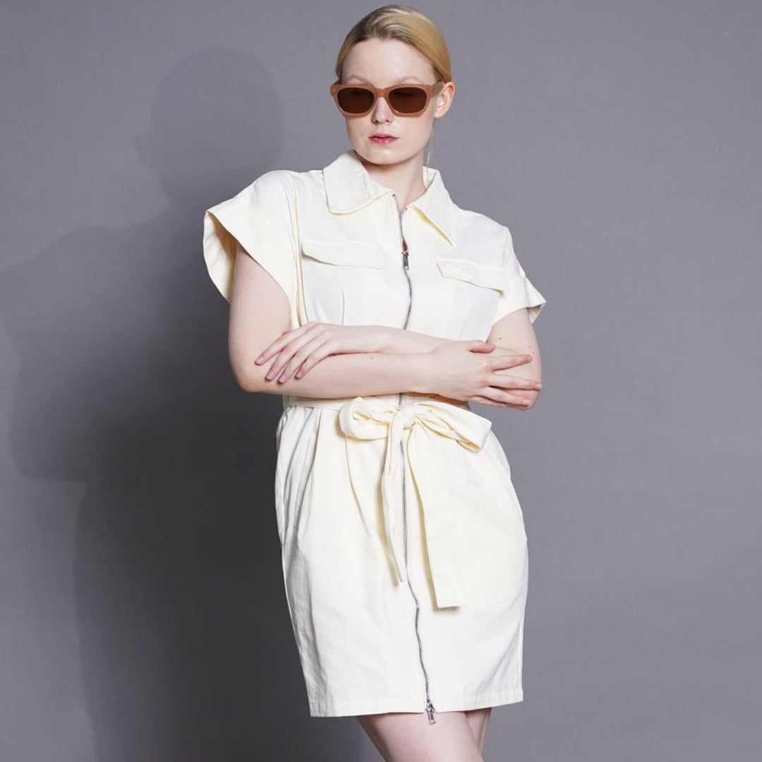 Glenda Full Front Zipper Skirt Dress