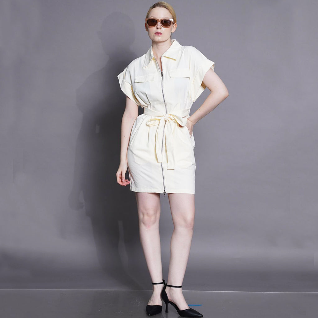 Glenda Full Front Zipper Skirt Dress