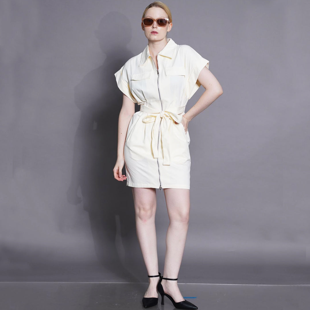 Glenda Full Front Zipper Skirt Dress