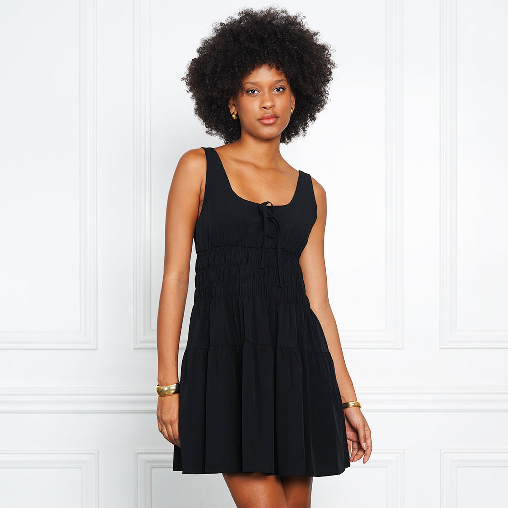 Gazini Sleeveless Tie-Front Babydoll Dress