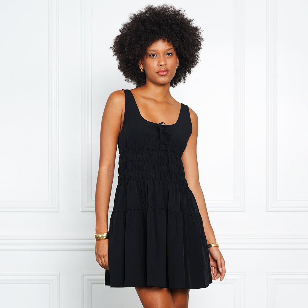 Gazini Sleeveless Tie-Front Babydoll Dress