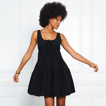 Gazini Sleeveless Tie-Front Babydoll Dress