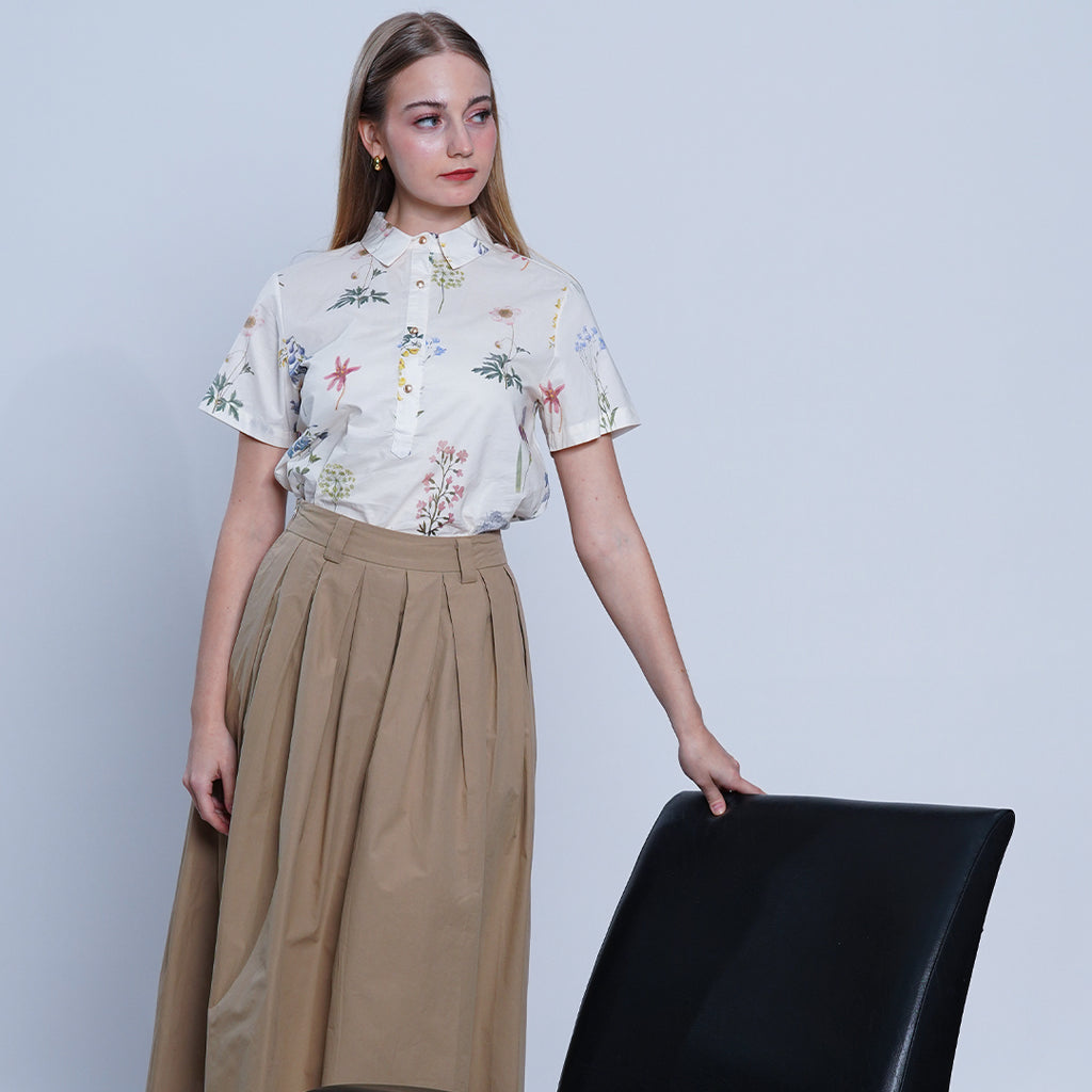 Lindsay Vintage-Inspired Herbarium Botanical Blouse