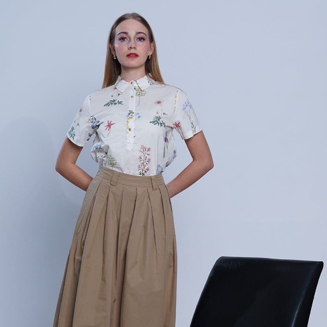 Lindsay Vintage-Inspired Herbarium Botanical Blouse