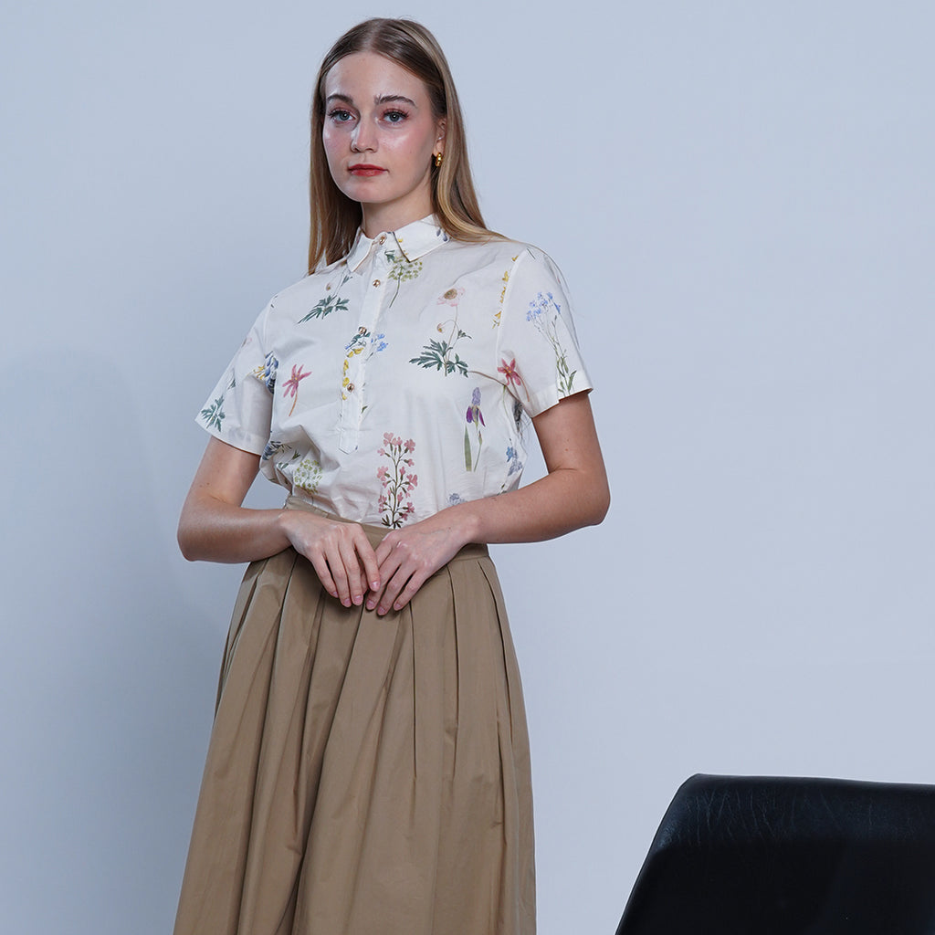 Lindsay Vintage-Inspired Herbarium Botanical Blouse