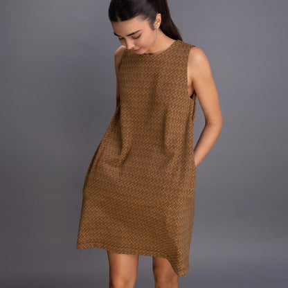 Estel A-line Herringbone Dress