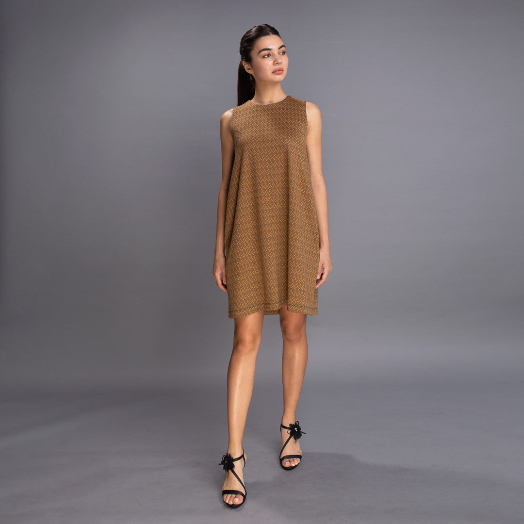 Estel A-line Herringbone Dress