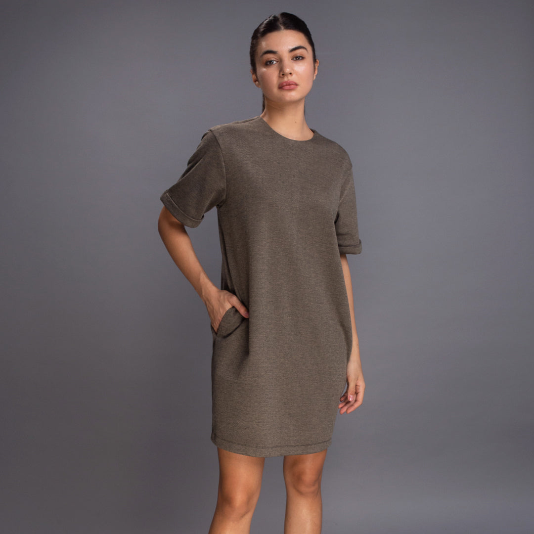 Erin Herringbone Shift Dress