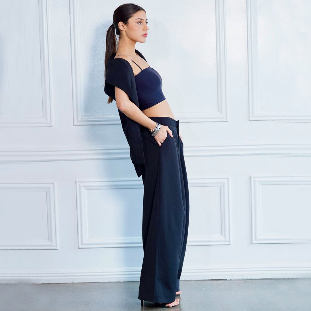 Elvie Crossover Waist Wide-Leg Pants