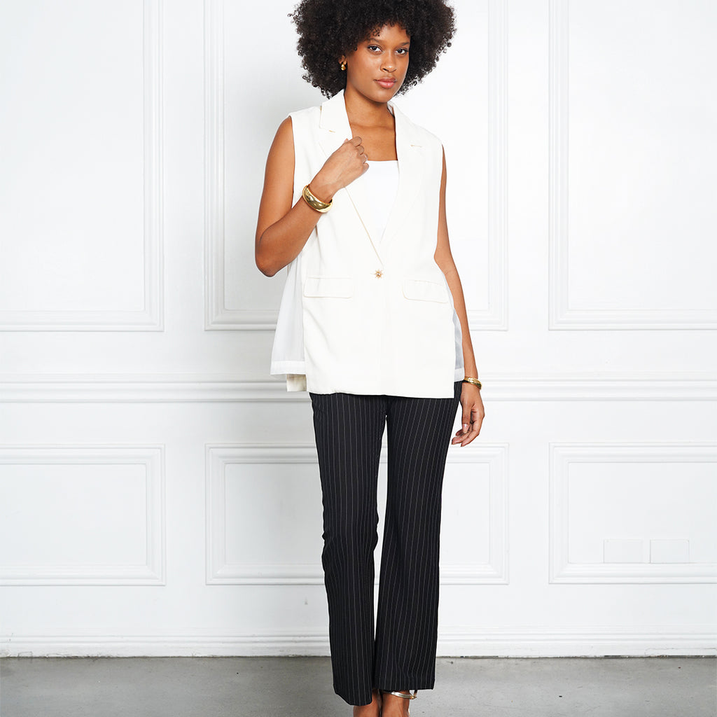 Izaiah Striped Suiting Fabric Trousers