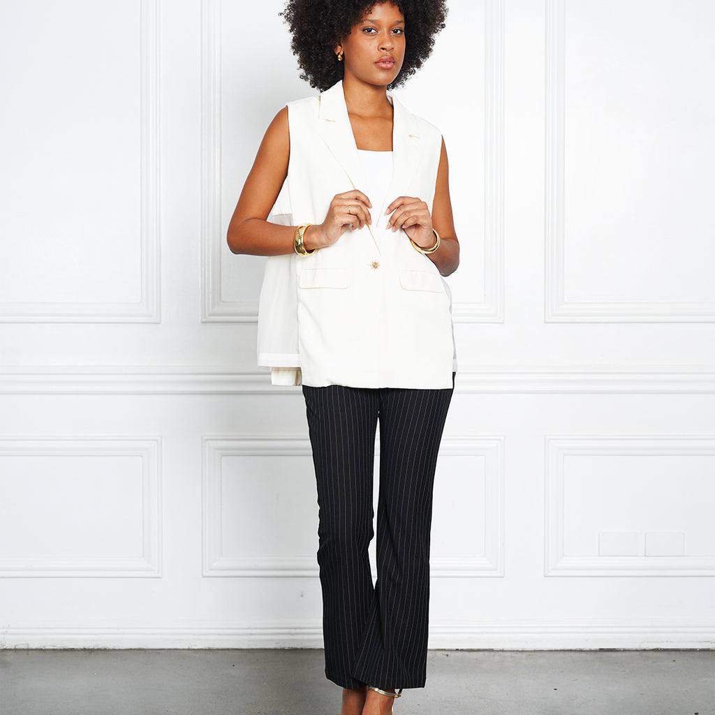 Izaiah Striped Suiting Fabric Trousers