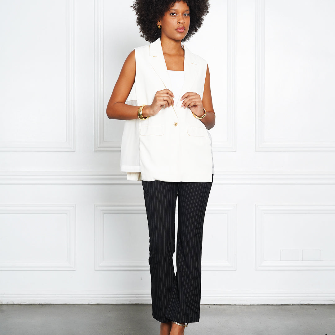 Izaiah Striped Suiting Fabric Trousers