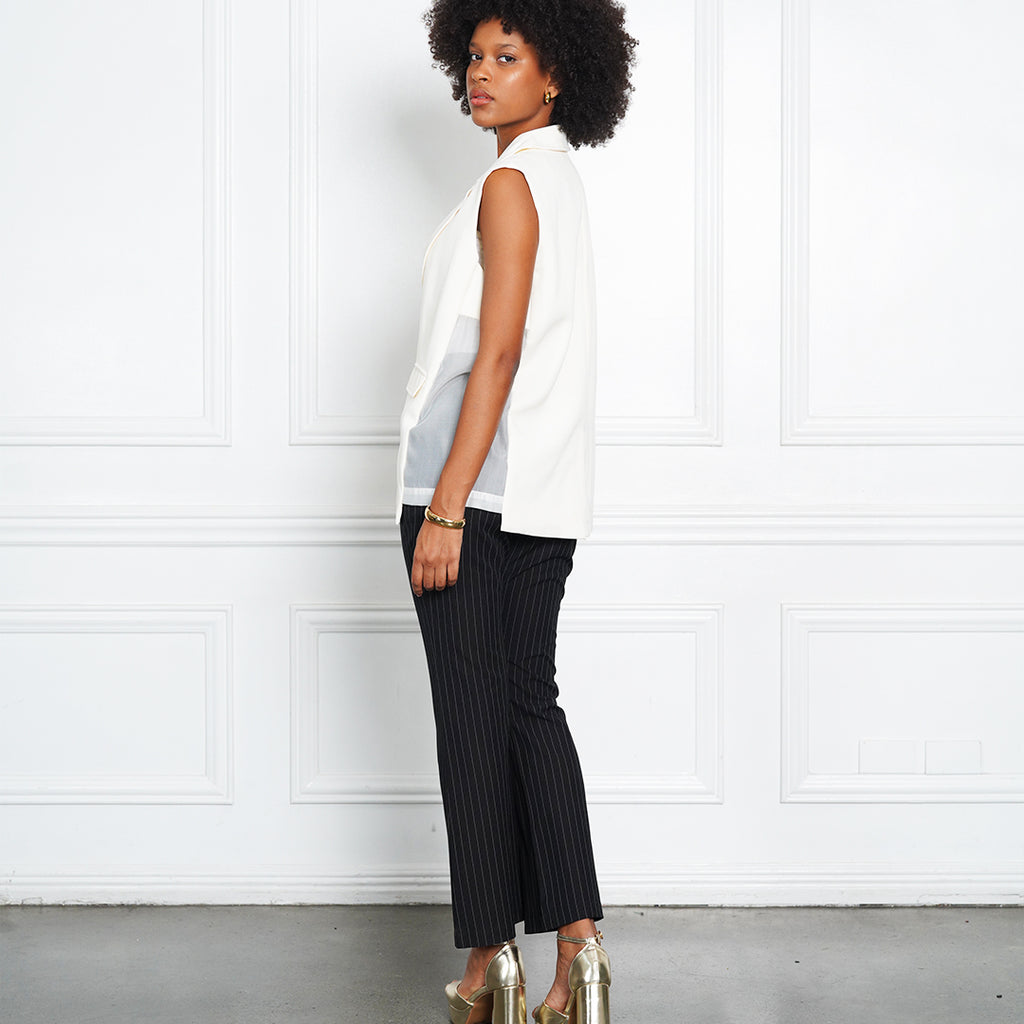 Izaiah Striped Suiting Fabric Trousers