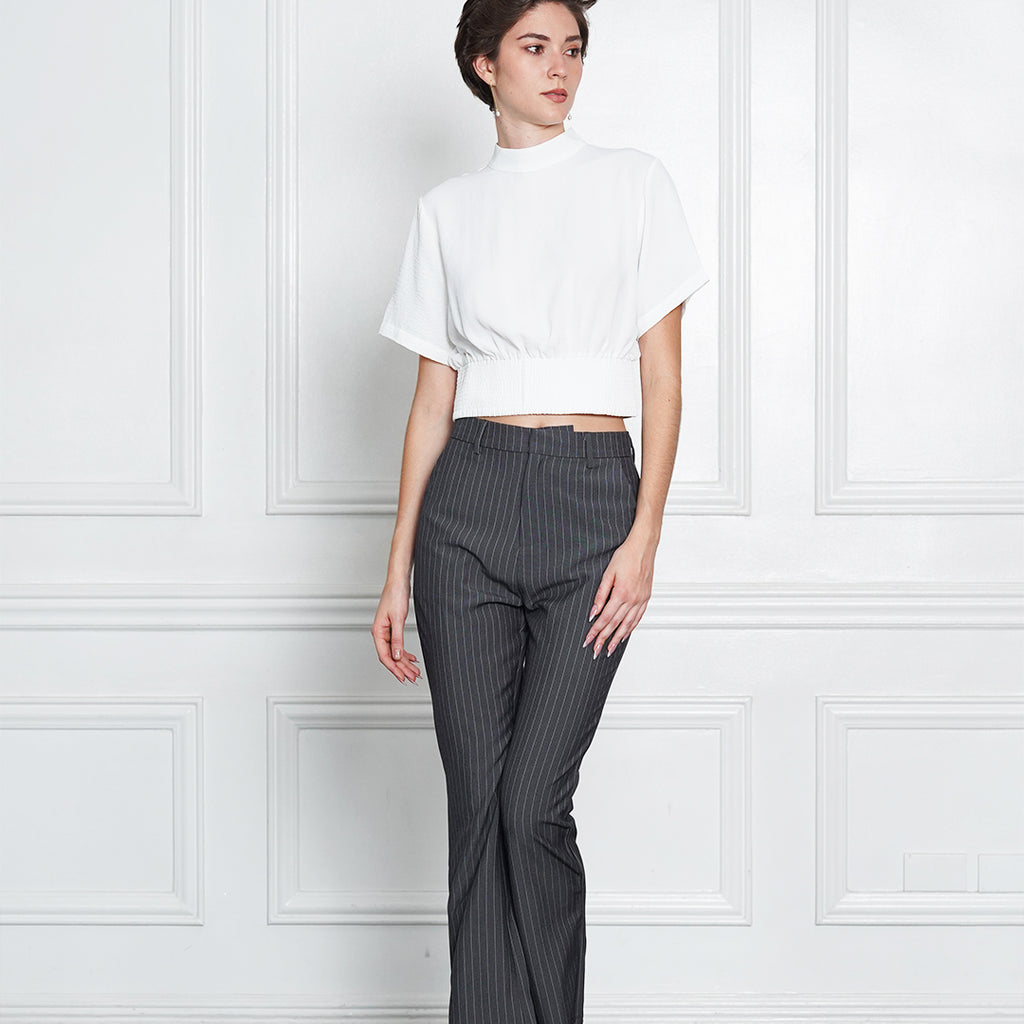 Izaiah Striped Suiting Fabric Trousers