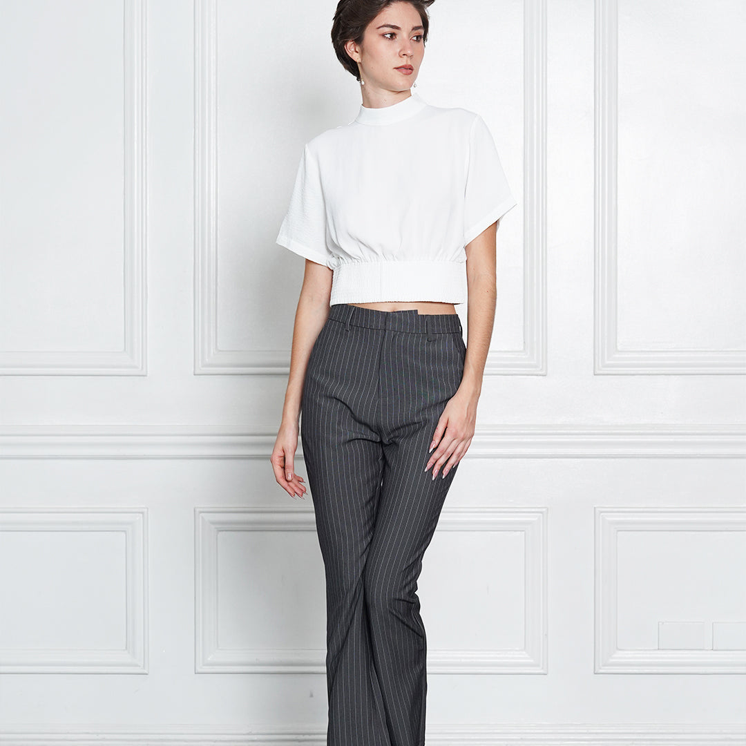 Izaiah Striped Suiting Fabric Trousers